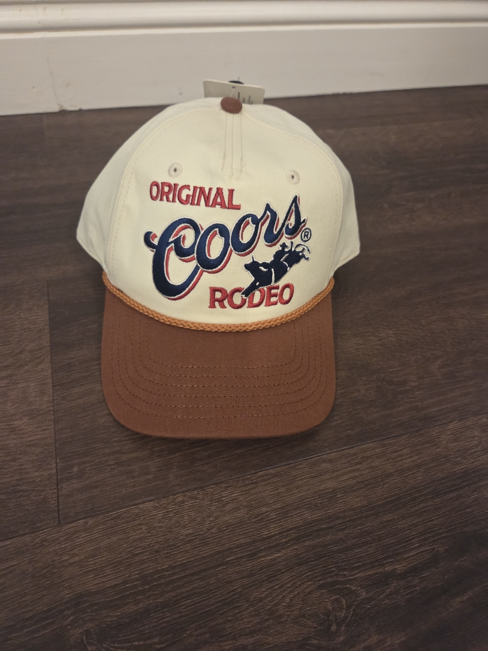NWT Original Coors Rodeo Men's Two-Tone Cap - Cream & Brown